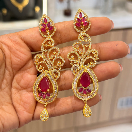 AD Red Royal Bloom earring
