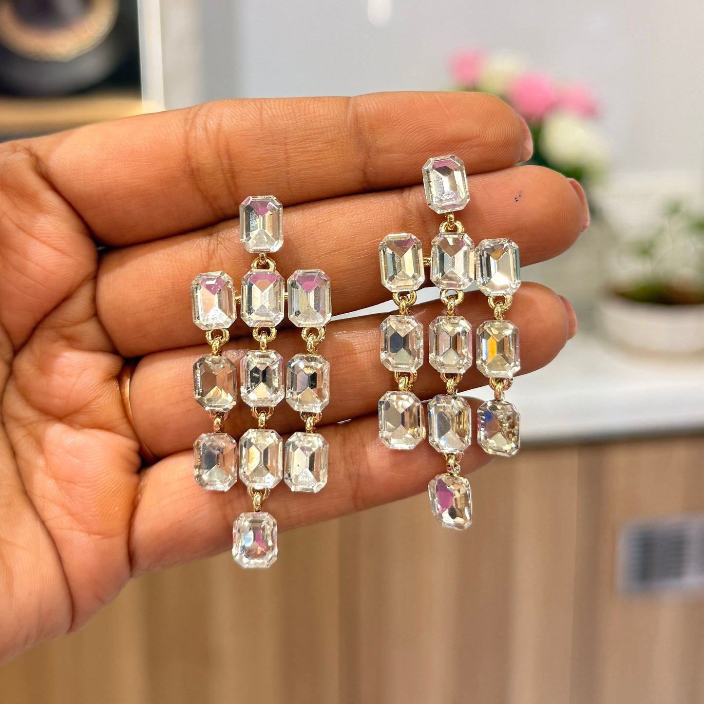 AD Diamond Rainfall Earring