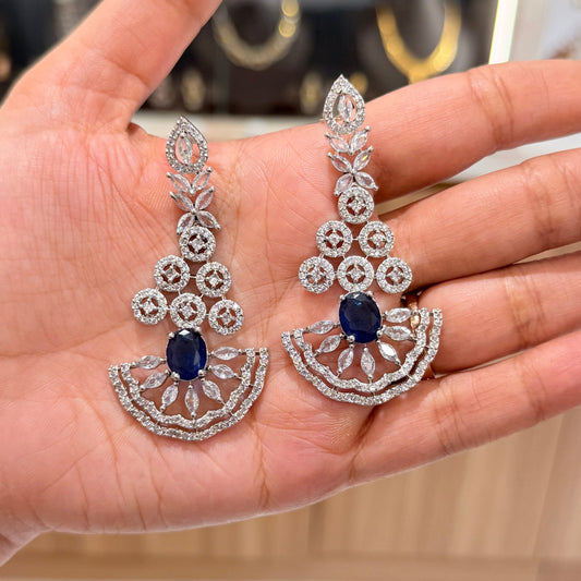 AD Sapphire Swing Earring - Blue
