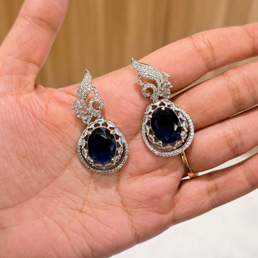 AD Oval Blue Sapphire Earring