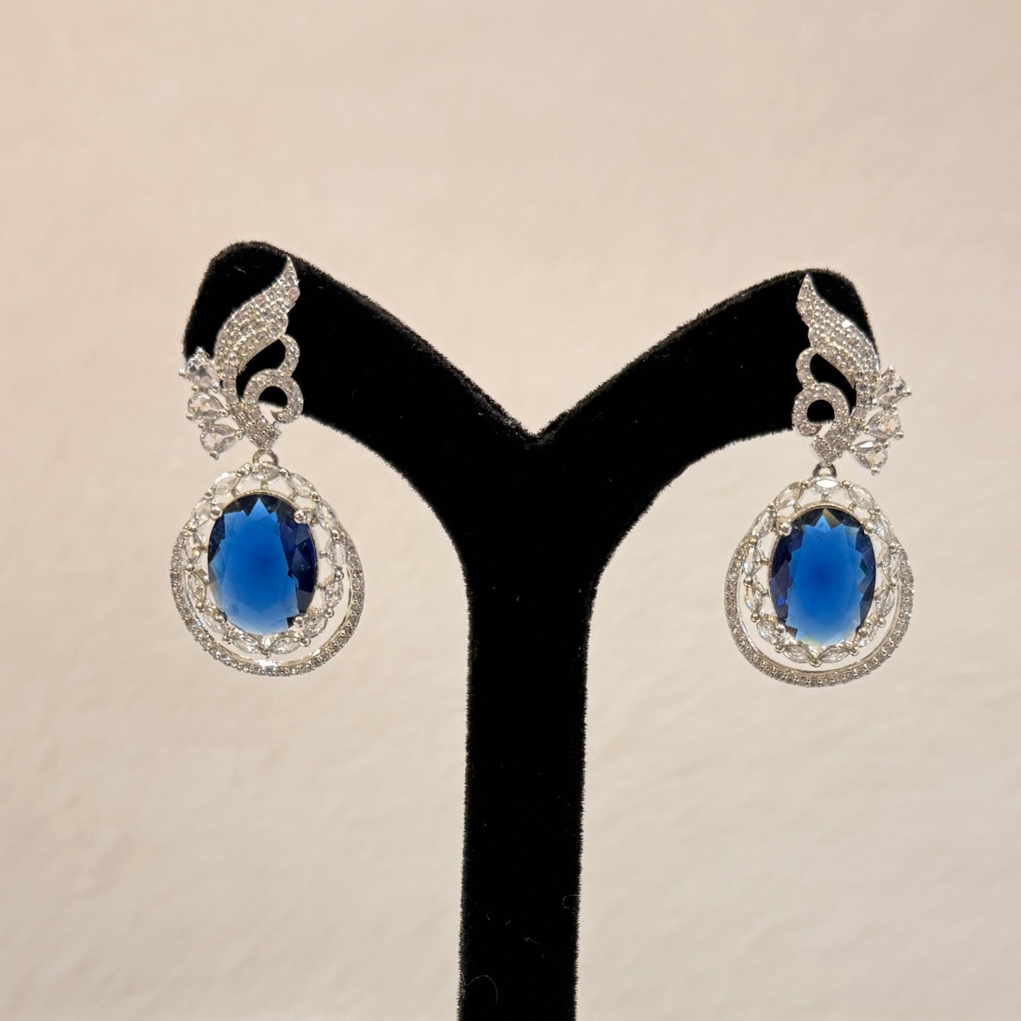 AD Oval Blue Sapphire Earring
