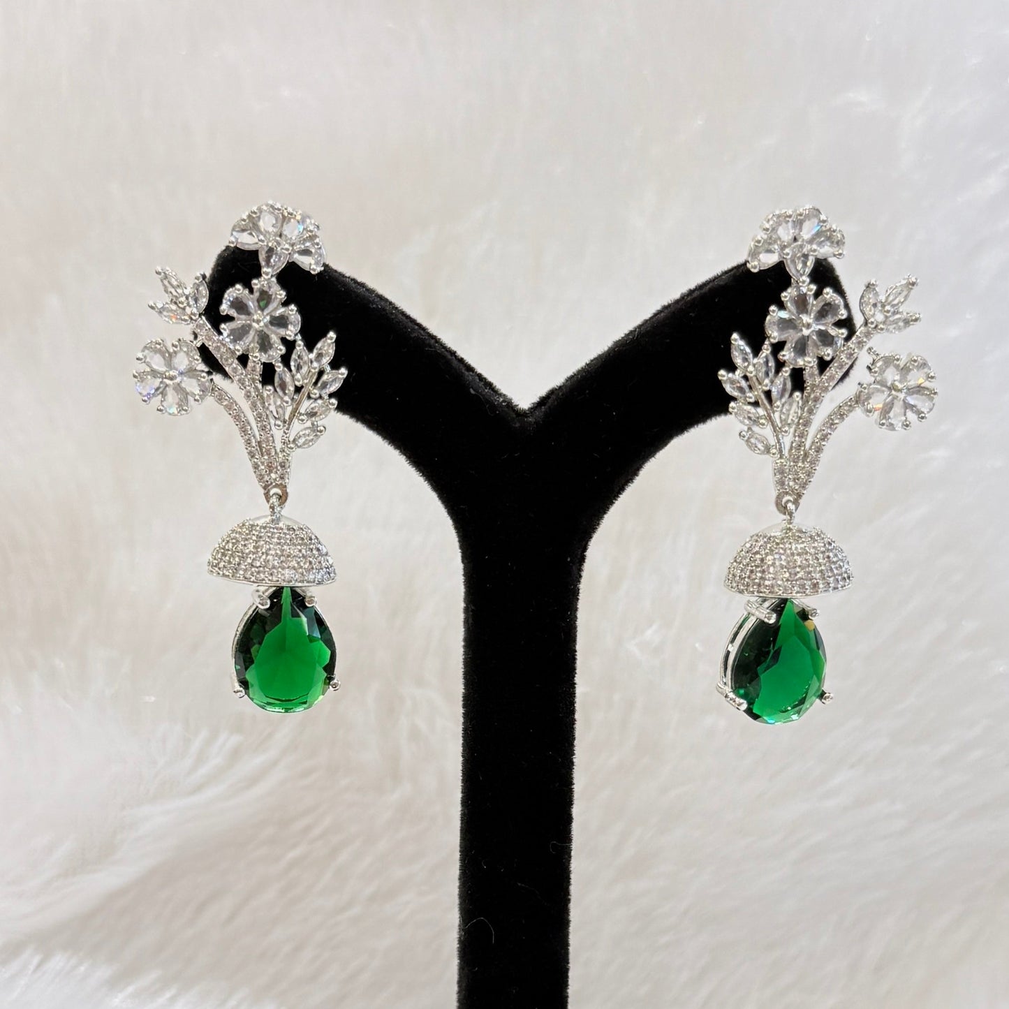 AD Emerald Bloom Earring - Green