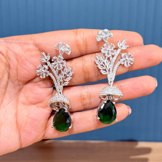AD Emerald Bloom Earring - Green