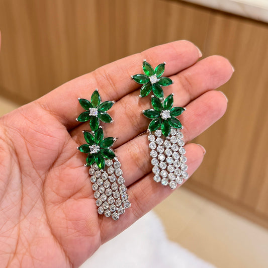 AD Blossom Drizzle Earring - Green