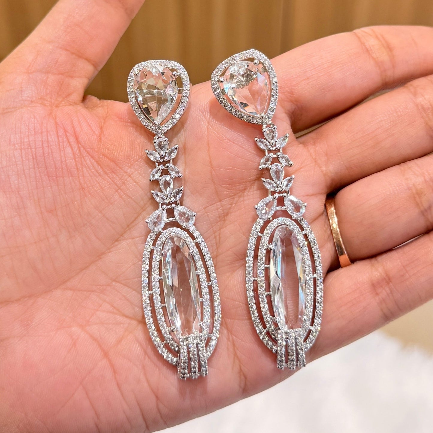 AD Crystal Fall Earring