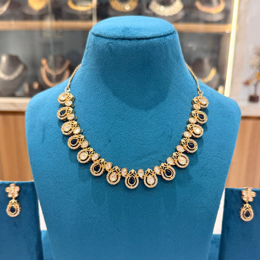 Meher Blue Moissanite Necklace