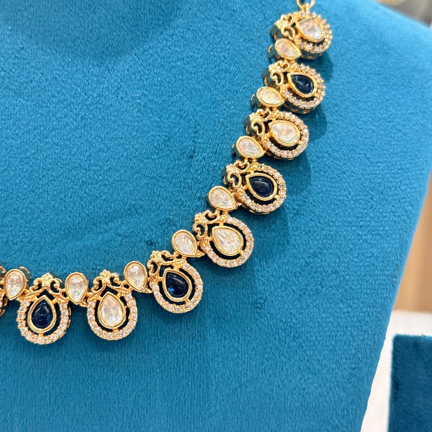 Meher Blue Moissanite Necklace