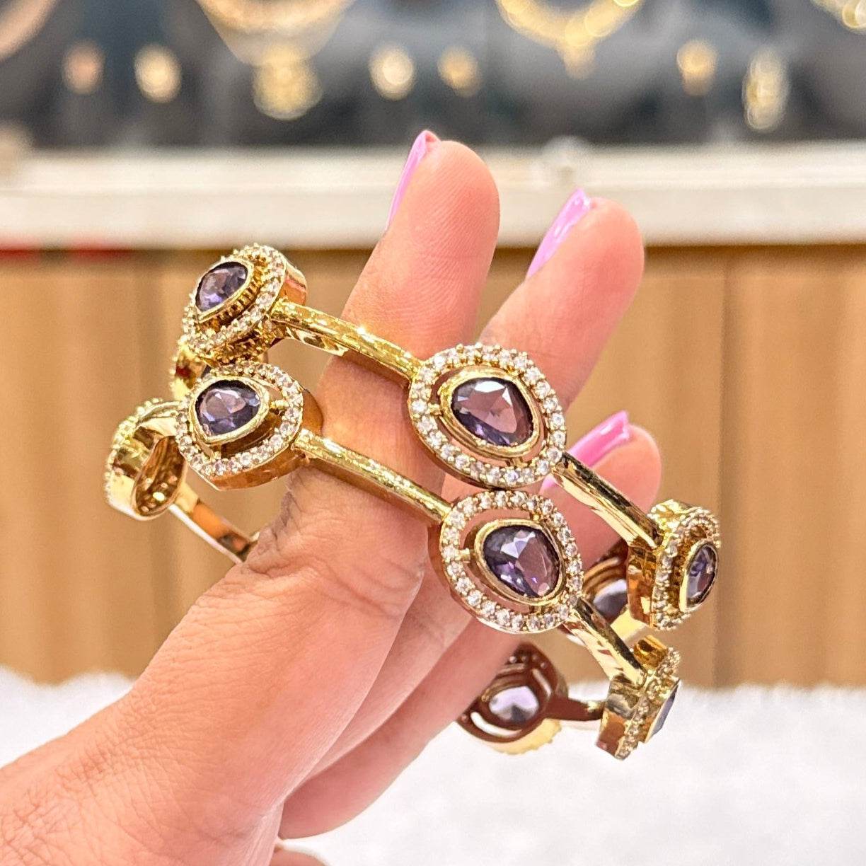 Victorian Purple Stone Bangle