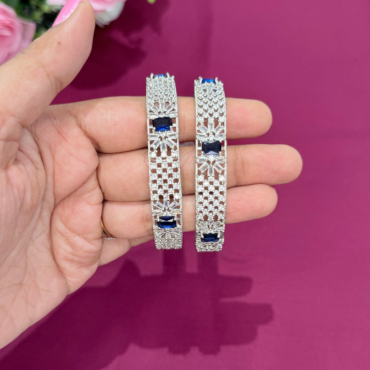 Nilaya AD Bangle With Blue Stone
