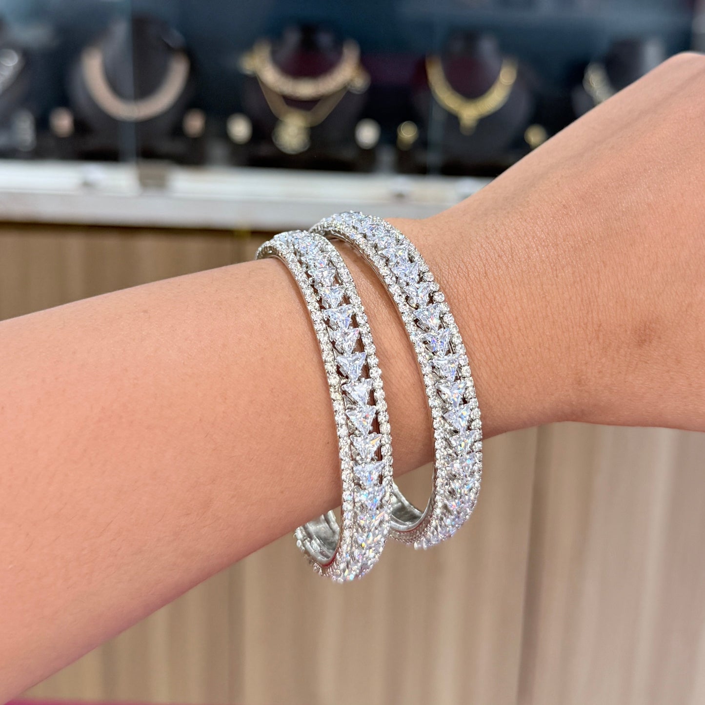 Rihana AD Bangle with Triangle Stone