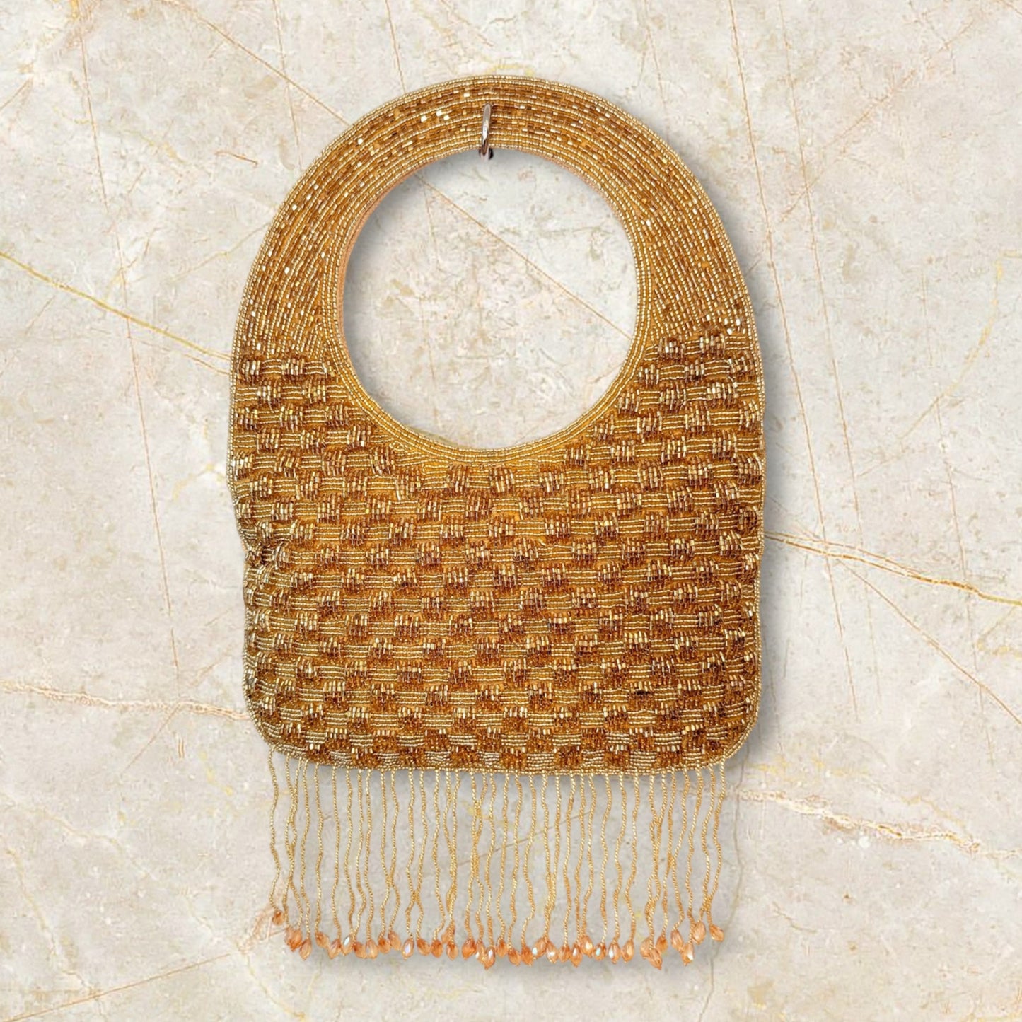 Golden Beaded Bag