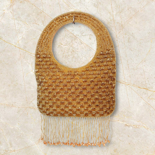 Golden Beaded Bag