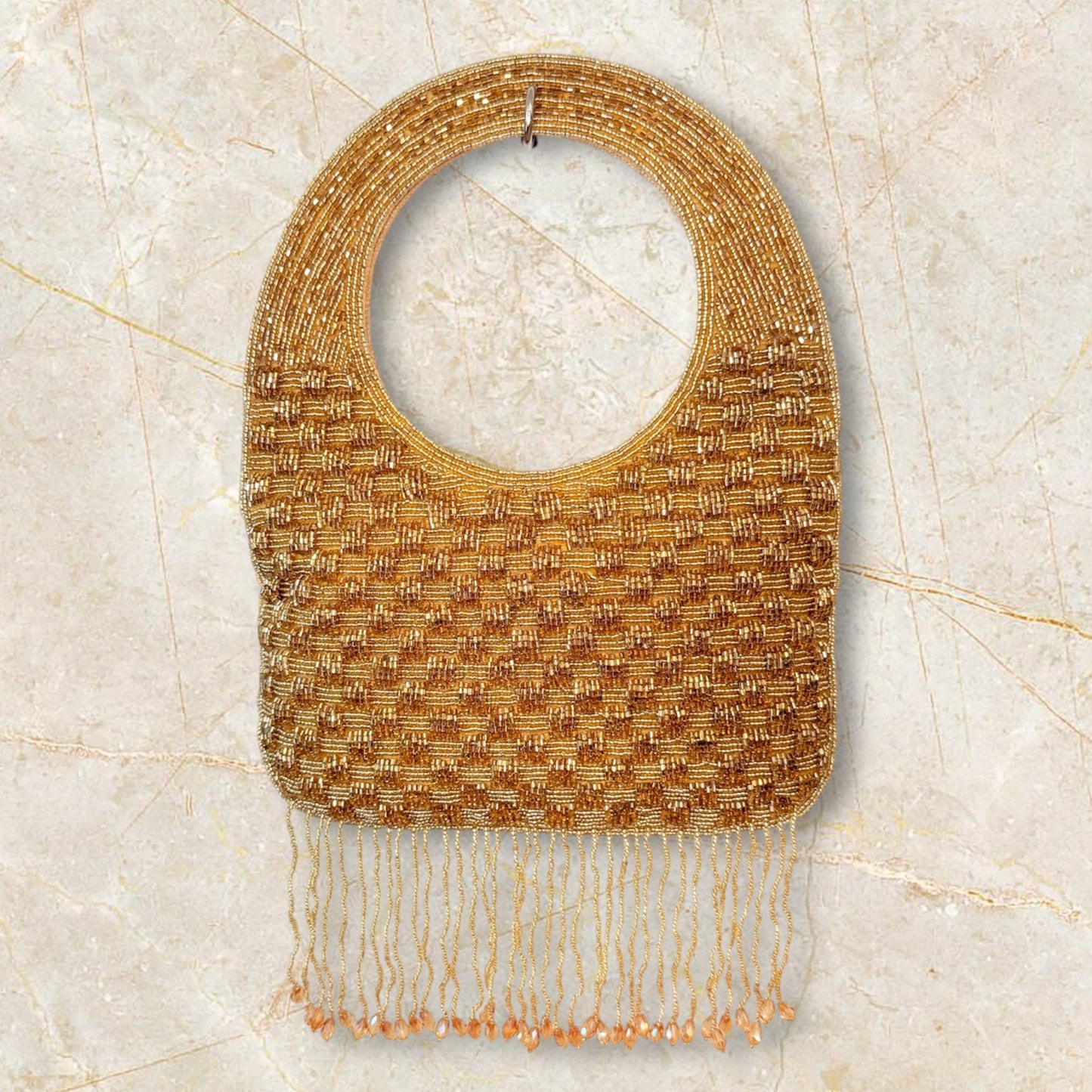 Golden Beaded Bag