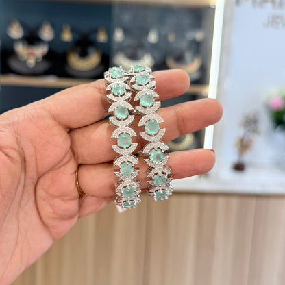 Aurora Crest AD Bangle - Mint