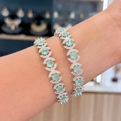 Aurora Crest AD Bangle - Mint