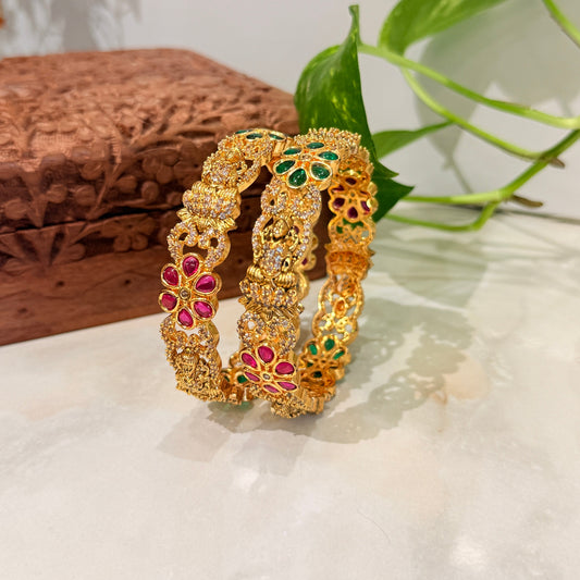 Premium Lakshmi Bangle With Floral Stone