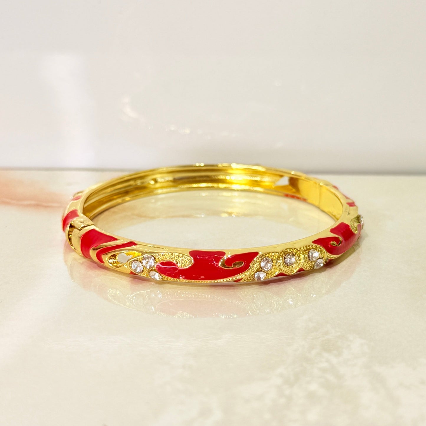 Esha Enamel Meenakari Kada - Red
