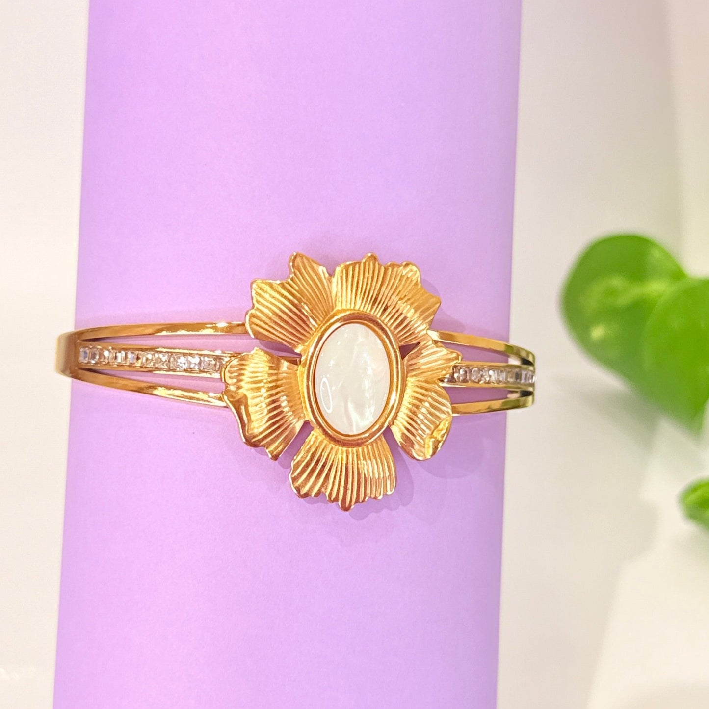Opal Kada With Diamond - Anti Tarnish
