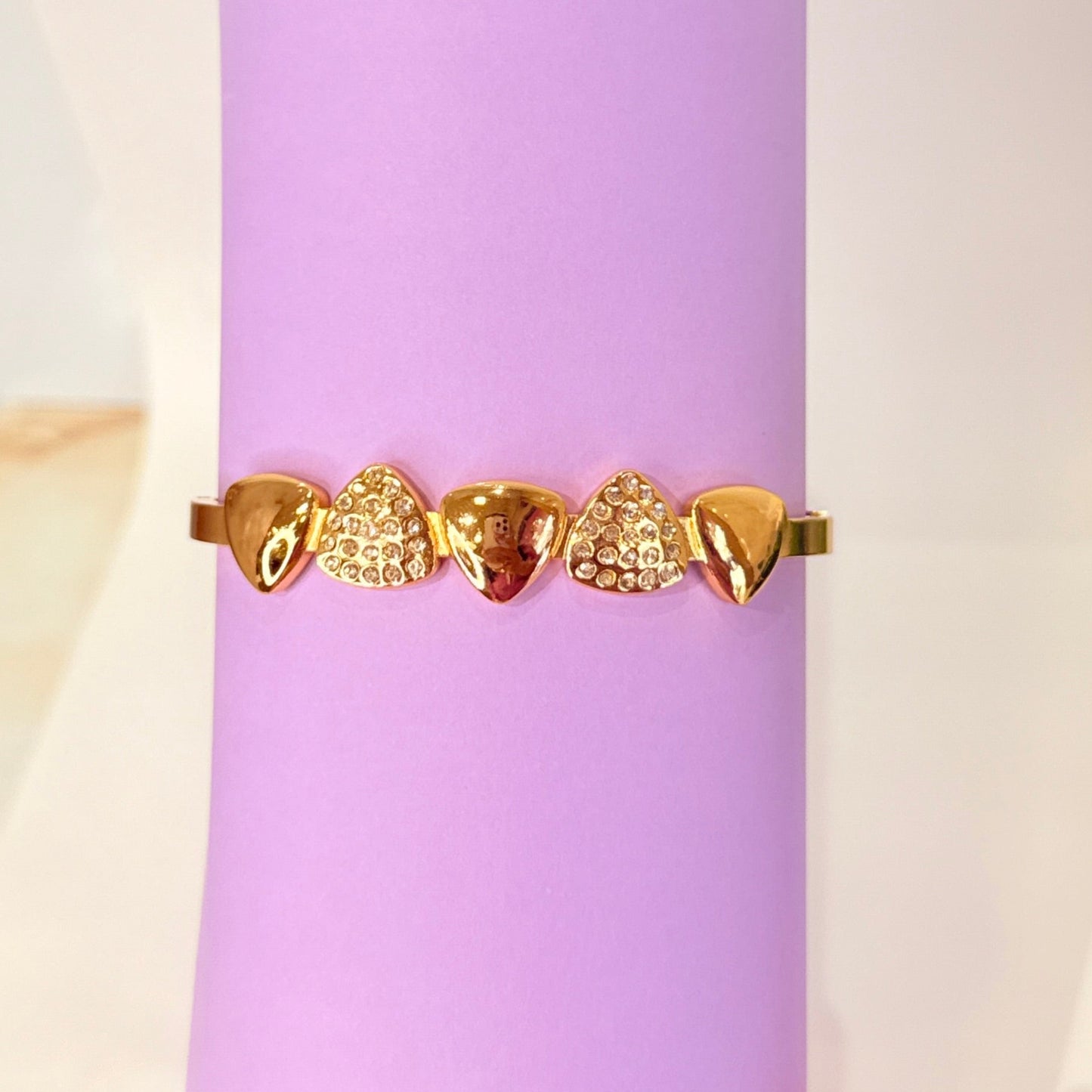 Triangle With Diamond Anti Tarnish Bracelet