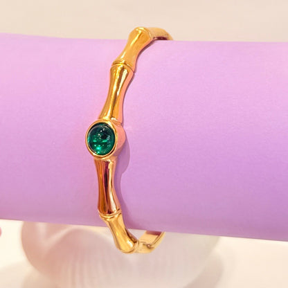 Emerald Solitaire Anti Tarnish Bracelet
