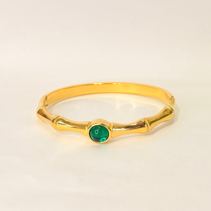 Emerald Solitaire Anti Tarnish Bracelet