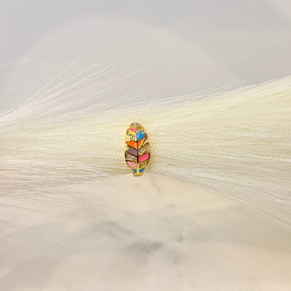 Multicolour Feather Ring