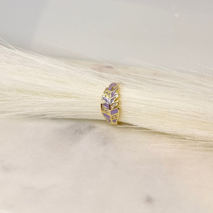 Lilac Feather Ring
