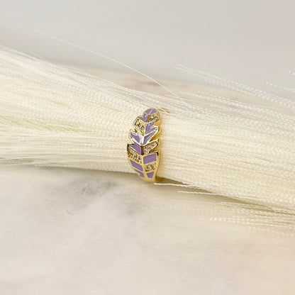 Lilac Feather Ring