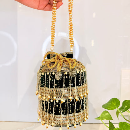 Noor Potli Bag - Green