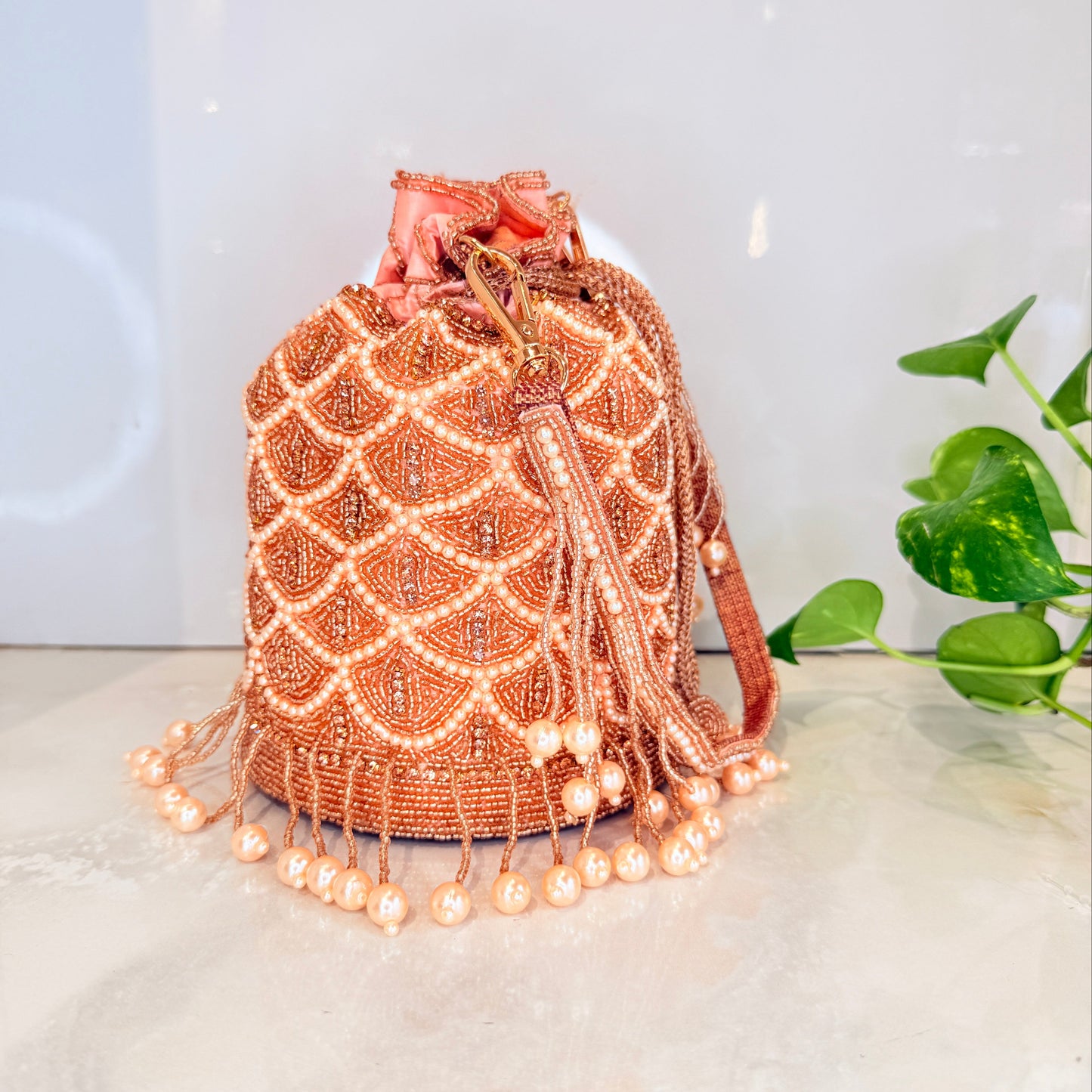 Kesariya Tassel Potli Bag