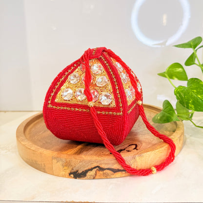 Ragini Red & Golden Potli