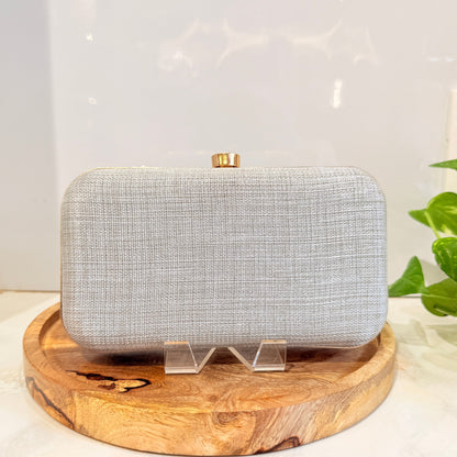 Zerina Silver Clutch