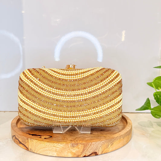 Zerina Golden Clutch