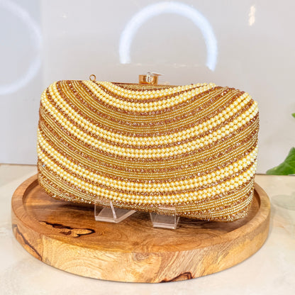 Zerina Golden Clutch