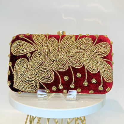 Zerina Clutch - Maroon