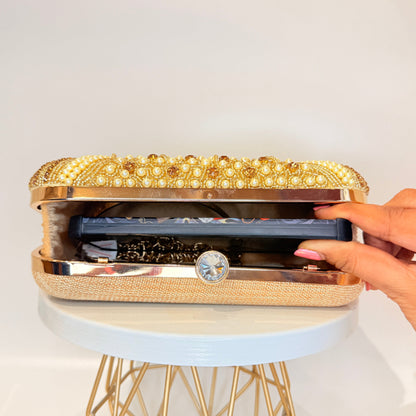 Ivara Tassel Clutch - Golden