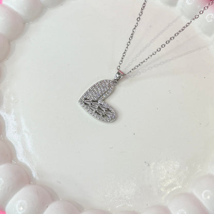 Glimmer Heart Pendant Necklace - Silver
