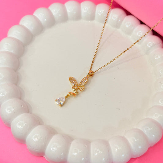Twinwings Pendant Necklace - Golden