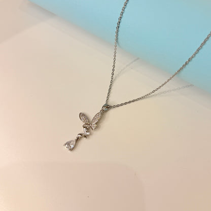 Twinwings Pendant Necklace - Silver