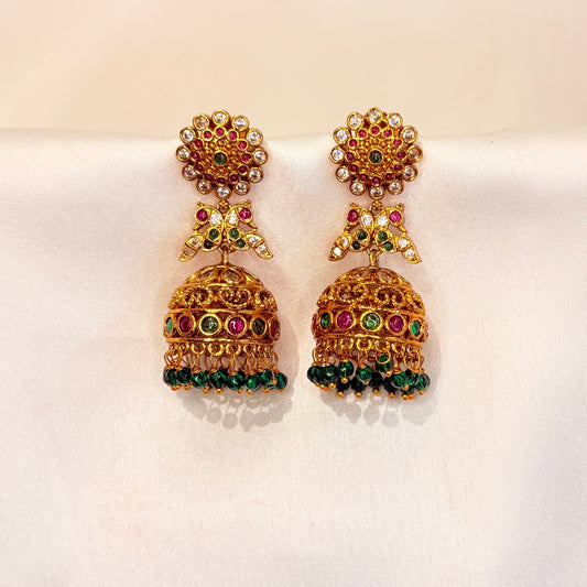 Lavanya Peacock Multicolour Jhumka