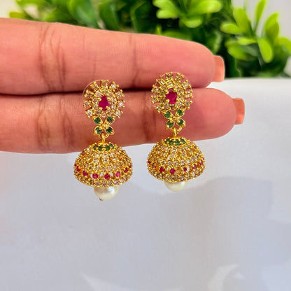 Mini Multicolour Jhumka with Single pearl