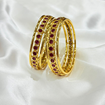 Antara Pink stone Golden Bangle GB708