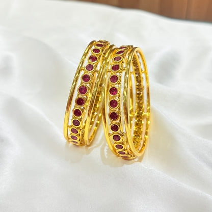 Antara Pink stone Golden Bangle GB708