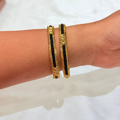 Revati Black Pirduka Golden Bangle