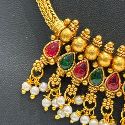 Red & Green Stone Necklace
