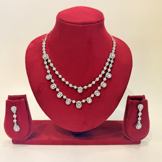 AD Diamond Petal Necklace