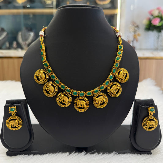Elephant Necklace - Green