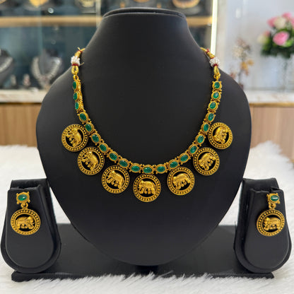 Elephant Necklace - Green