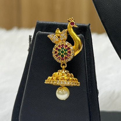 Golden Necklace - Peacock Pendant