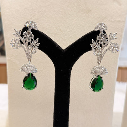 AD Emerald Bloom Earring - Green